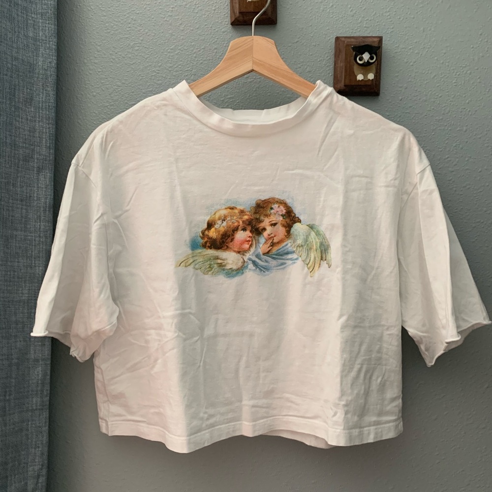 Fiorucci style cropped graphic tee